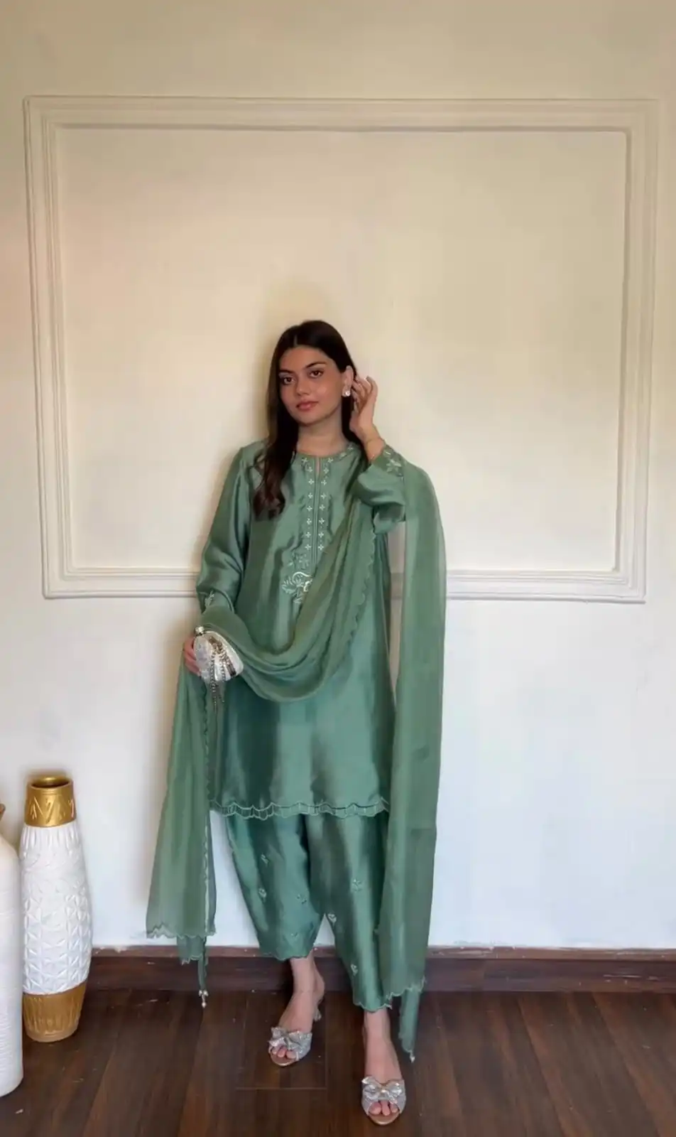 KD 1624 Pista American Silk Salwar Suit Perfect for Wedding, Party, Onam, Family Gatherings, Baisakhi – . Affordable Price ₹2049. Delivery 4-6 Working Days | Casual Suits, Jump Suits, Creative suits, Designer Suits, Palazzo Suits, Party Wear Suits, Patiala Suits, Salwar suit, Straight Suits