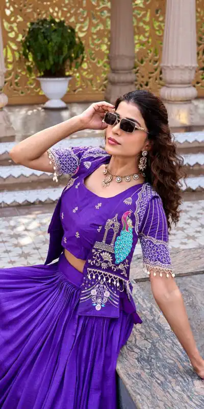 Ram 177 Purple in Color Vichitra Silk Embroidery Work Lehenga Choli . Now at just ₹3049. Delivery 4-6 Working Days. Shop now. | Bollywood Lehenga, Creative Lehenga, Designer Lehenga, Embroidered Lehenga, Lehenga, Party Wear Lehenga