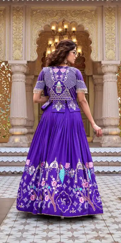 Ram 177 Purple in Color Vichitra Silk Embroidery Work Lehenga Choli . Now at just ₹3049. Delivery 4-6 Working Days. Shop now. | Bollywood Lehenga, Creative Lehenga, Designer Lehenga, Embroidered Lehenga, Lehenga, Party Wear Lehenga