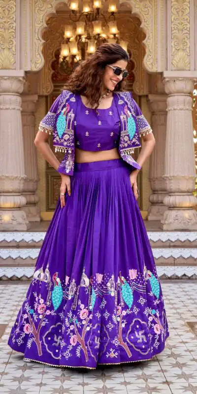 Ram 177 Purple in Color Vichitra Silk Embroidery Work Lehenga Choli . Now at just ₹3049. Delivery 4-6 Working Days. Shop now. | Bollywood Lehenga, Creative Lehenga, Designer Lehenga, Embroidered Lehenga, Lehenga, Party Wear Lehenga