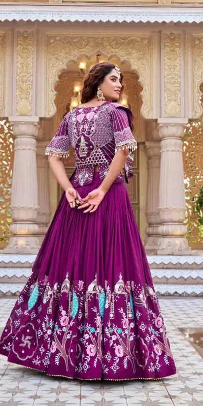 Ram 177 Wine in Color Vichitra Silk Embroidery Work Lehenga Choli . Now at just ₹3049. Delivery 4-6 Working Days. Shop now. | Bollywood Lehenga, Creative Lehenga, Designer Lehenga, Embroidered Lehenga, Lehenga, Party Wear Lehenga