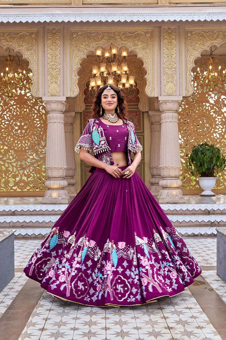 Ram 177 Wine in Color Vichitra Silk Embroidery Work Lehenga Choli . Now at just ₹3049. Delivery 4-6 Working Days. Shop now. | Bollywood Lehenga, Creative Lehenga, Designer Lehenga, Embroidered Lehenga, Lehenga, Party Wear Lehenga
