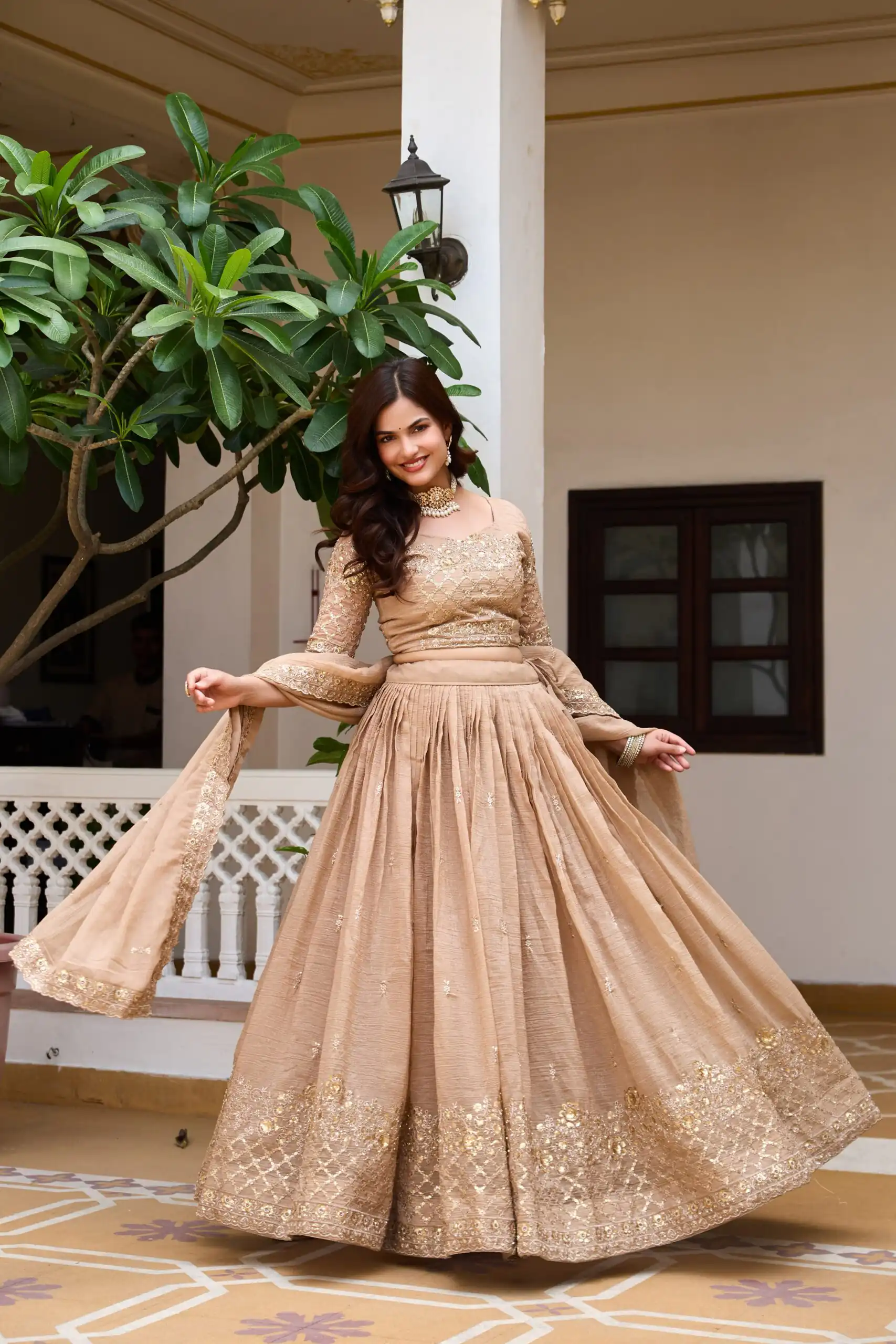 Ram 180 Chiku Pure Crunchy Lehenga Choli Perfect for Wedding, Party, Baisakhi, Pongal, Sangeet – . Now at just ₹2549. Delivery 4-6 Working Days. Shop | Bollywood Lehenga, Creative Lehenga, Designer Lehenga, Embroidered Lehenga, Lehenga, Party Wear Lehenga
