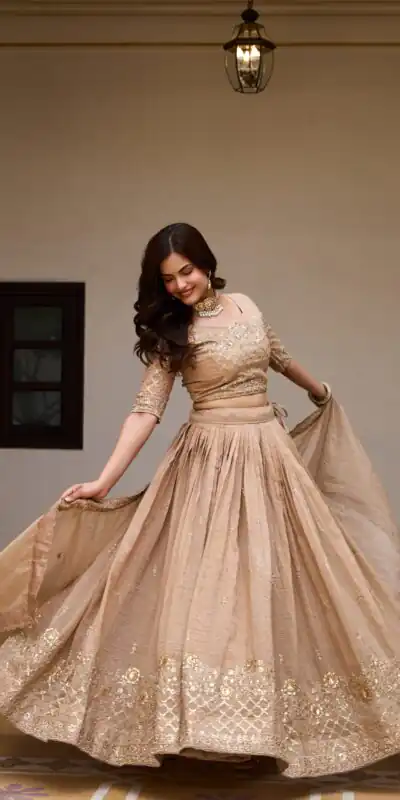 Ram 180 Chiku Pure Crunchy Lehenga Choli Perfect for Wedding, Party, Baisakhi, Pongal, Sangeet – . Now at just ₹2549. Delivery 4-6 Working Days. Shop | Bollywood Lehenga, Creative Lehenga, Designer Lehenga, Embroidered Lehenga, Lehenga, Party Wear Lehenga
