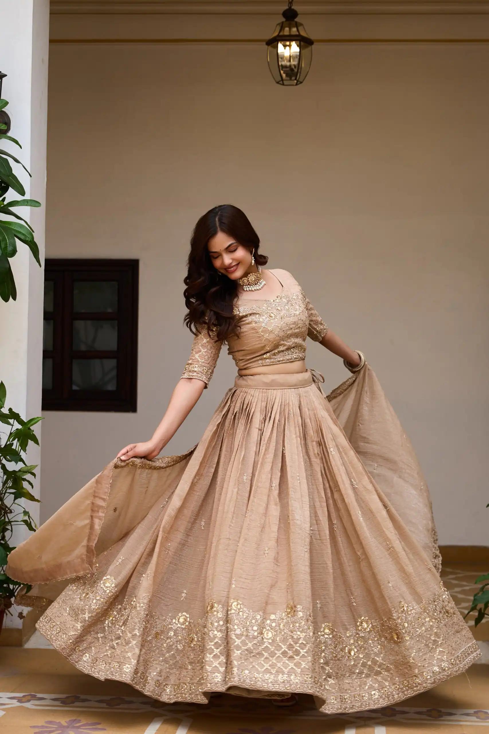 Ram 180 Chiku Pure Crunchy Lehenga Choli Perfect for Wedding, Party, Baisakhi, Pongal, Sangeet – . Now at just ₹2549. Delivery 4-6 Working Days. Shop | Bollywood Lehenga, Creative Lehenga, Designer Lehenga, Embroidered Lehenga, Lehenga, Party Wear Lehenga