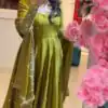 SSR 544 Lime Yellow in Crunchy Silk Embroidery Work & Lace Work Gown . Special Price ₹2399. Delivery 4-6 Working Days. Shop now. | Bollywood Gowns, Creative Gowns, Designer Gowns, Embroidered Gowns, Gowns, Party Wear Gowns