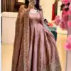 SSR 544 Onion in Crunchy Silk Embroidery Work & Lace Work Gown . Special Price ₹2399. Delivery 4-6 Working Days. Shop now. | Bollywood Gowns, Creative Gowns, Designer Gowns, Embroidered Gowns, Gowns, Party Wear Gowns