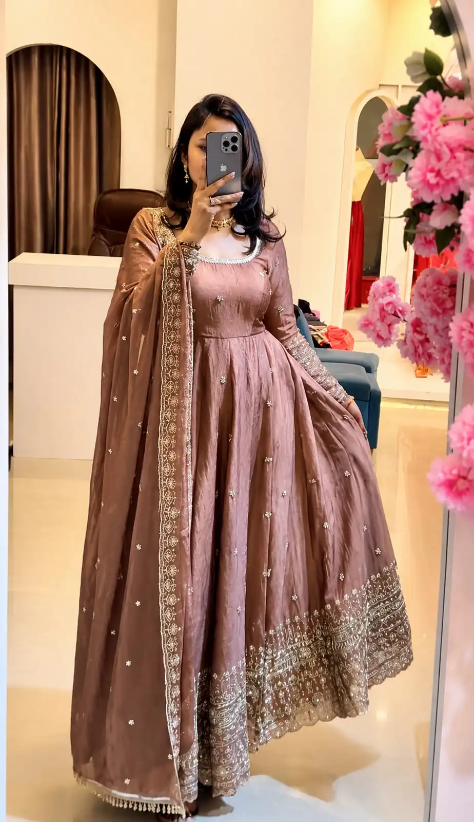 SSR 544 Onion in Crunchy Silk Embroidery Work & Lace Work Gown . Special Price ₹2399. Delivery 4-6 Working Days. Shop now. | Bollywood Gowns, Creative Gowns, Designer Gowns, Embroidered Gowns, Gowns, Party Wear Gowns