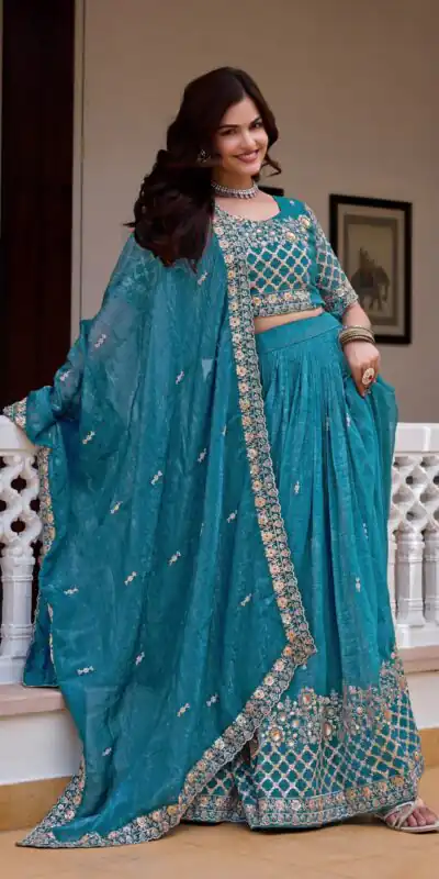 Ram 180 Teal Pure Crunchy Lehenga Choli Perfect for Wedding, Party, Baisakhi, Pongal, Sangeet – . Now at just ₹2549. Delivery 4-6 Working Days. Shop | Bollywood Lehenga, Creative Lehenga, Designer Lehenga, Embroidered Lehenga, Lehenga, Party Wear Lehenga