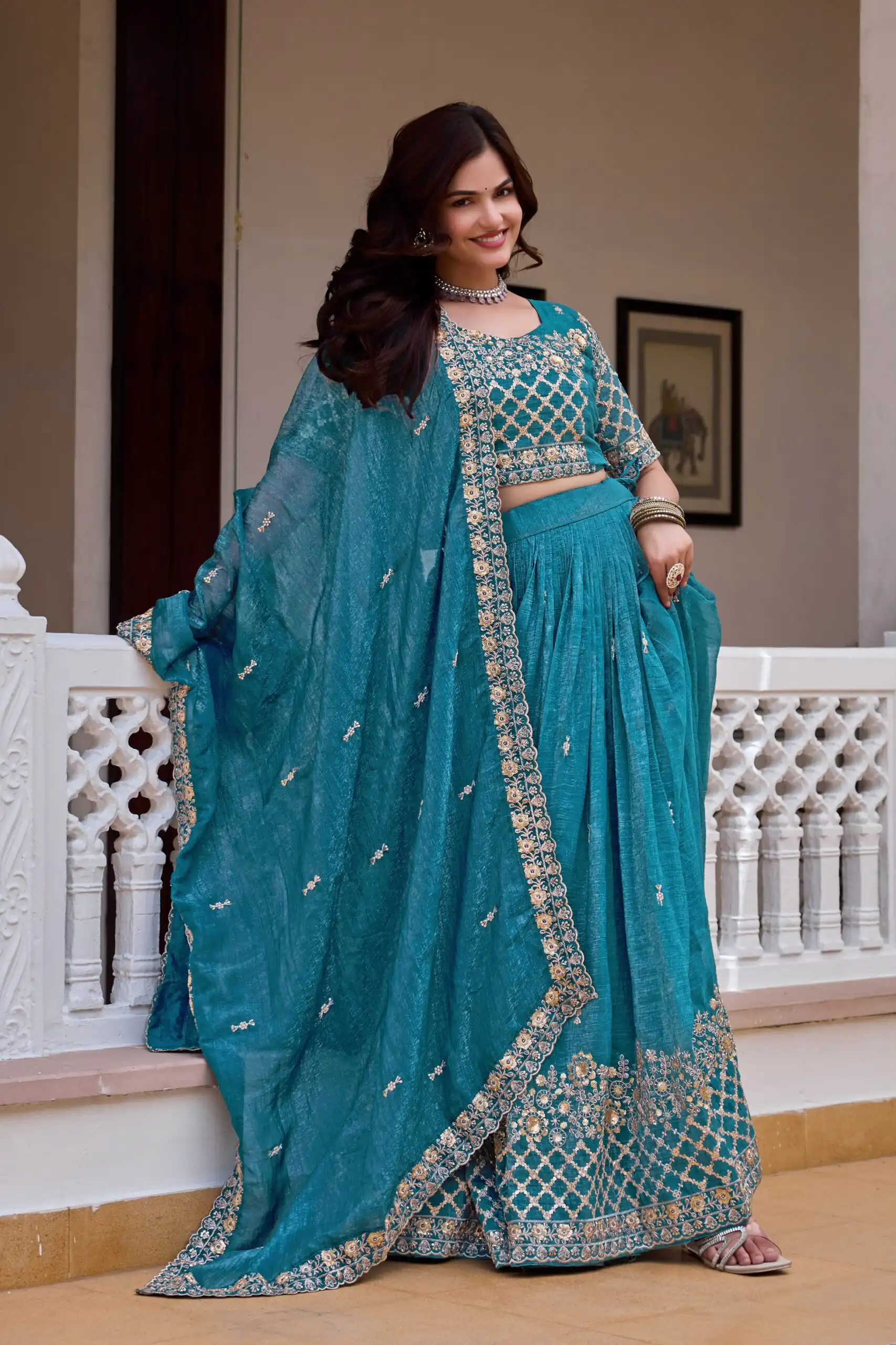 Ram 180 Teal Pure Crunchy Lehenga Choli Perfect for Wedding, Party, Baisakhi, Pongal, Sangeet – . Now at just ₹2549. Delivery 4-6 Working Days. Shop | Bollywood Lehenga, Creative Lehenga, Designer Lehenga, Embroidered Lehenga, Lehenga, Party Wear Lehenga