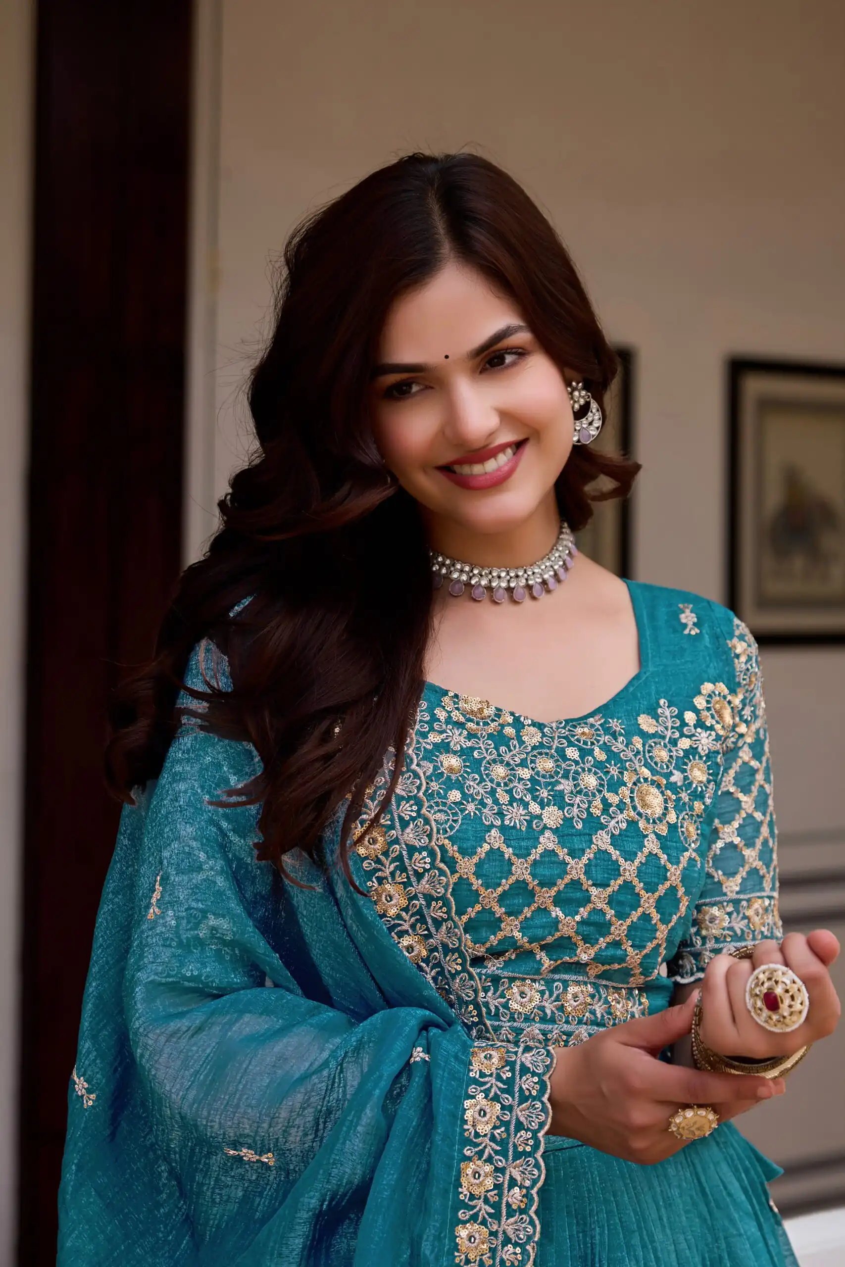 Ram 180 Teal Pure Crunchy Lehenga Choli Perfect for Wedding, Party, Baisakhi, Pongal, Sangeet – . Now at just ₹2549. Delivery 4-6 Working Days. Shop | Bollywood Lehenga, Creative Lehenga, Designer Lehenga, Embroidered Lehenga, Lehenga, Party Wear Lehenga