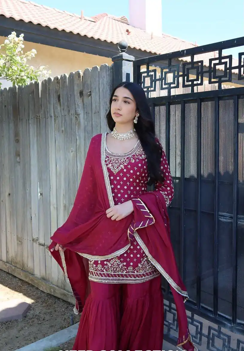 ZD 10003 Red in Color Natural Crepe Embroidery Work Salwar Suit . Affordable Price ₹2099. Delivery 4-6 Working Days. Shop now. | Casual Suits, Jump Suits, Creative suits, Designer Suits, Palazzo Suits, Party Wear Suits, Patiala Suits, Salwar suit, Straight Suits