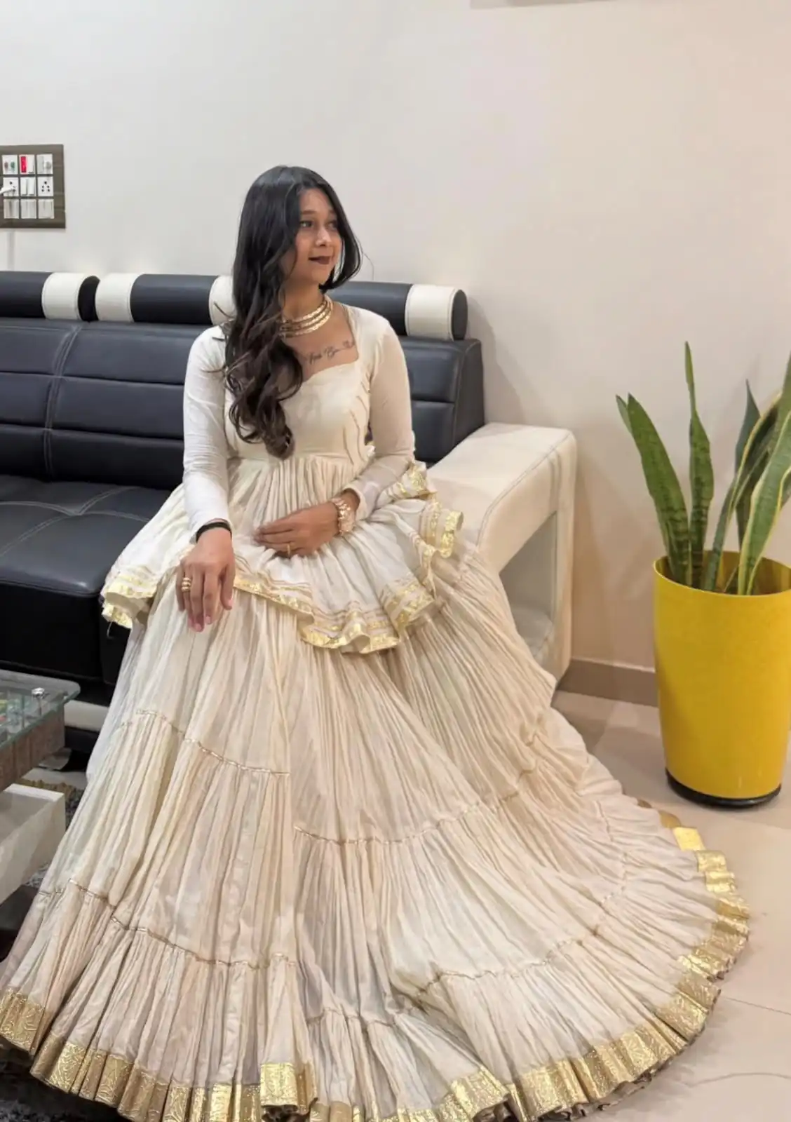 PC 586 White Color Pure Cotton Lehenga Choli with Cowrie Work. Festive Deal ₹2549. Delivery 4-6 Working Days. Online Shop now. | Bollywood Lehenga, Creative Lehenga, Designer Lehenga, Embroidered Lehenga, Lehenga, Party Wear Lehenga