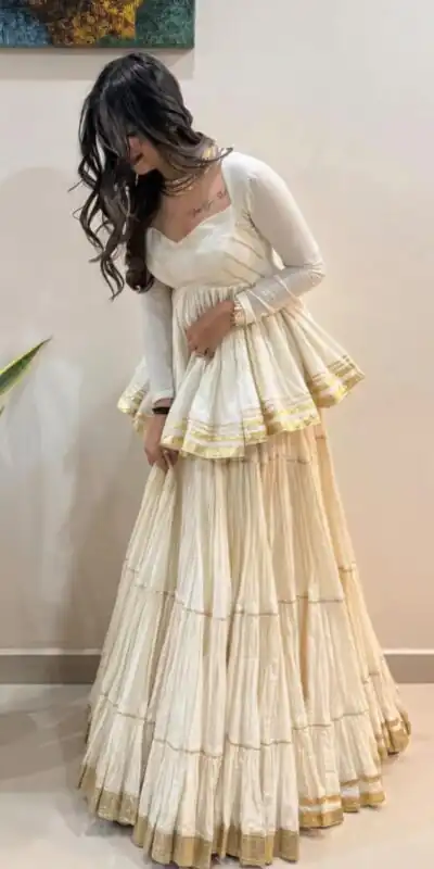 PC 586 White Color Pure Cotton Lehenga Choli with Cowrie Work. Festive Deal ₹2549. Delivery 4-6 Working Days. Online Shop now. | Bollywood Lehenga, Creative Lehenga, Designer Lehenga, Embroidered Lehenga, Lehenga, Party Wear Lehenga