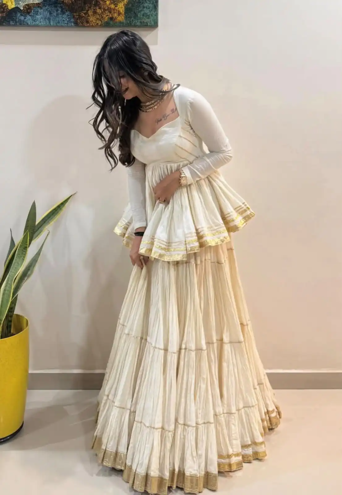 PC 586 White Color Pure Cotton Lehenga Choli with Cowrie Work. Festive Deal ₹2549. Delivery 4-6 Working Days. Online Shop now. | Bollywood Lehenga, Creative Lehenga, Designer Lehenga, Embroidered Lehenga, Lehenga, Party Wear Lehenga