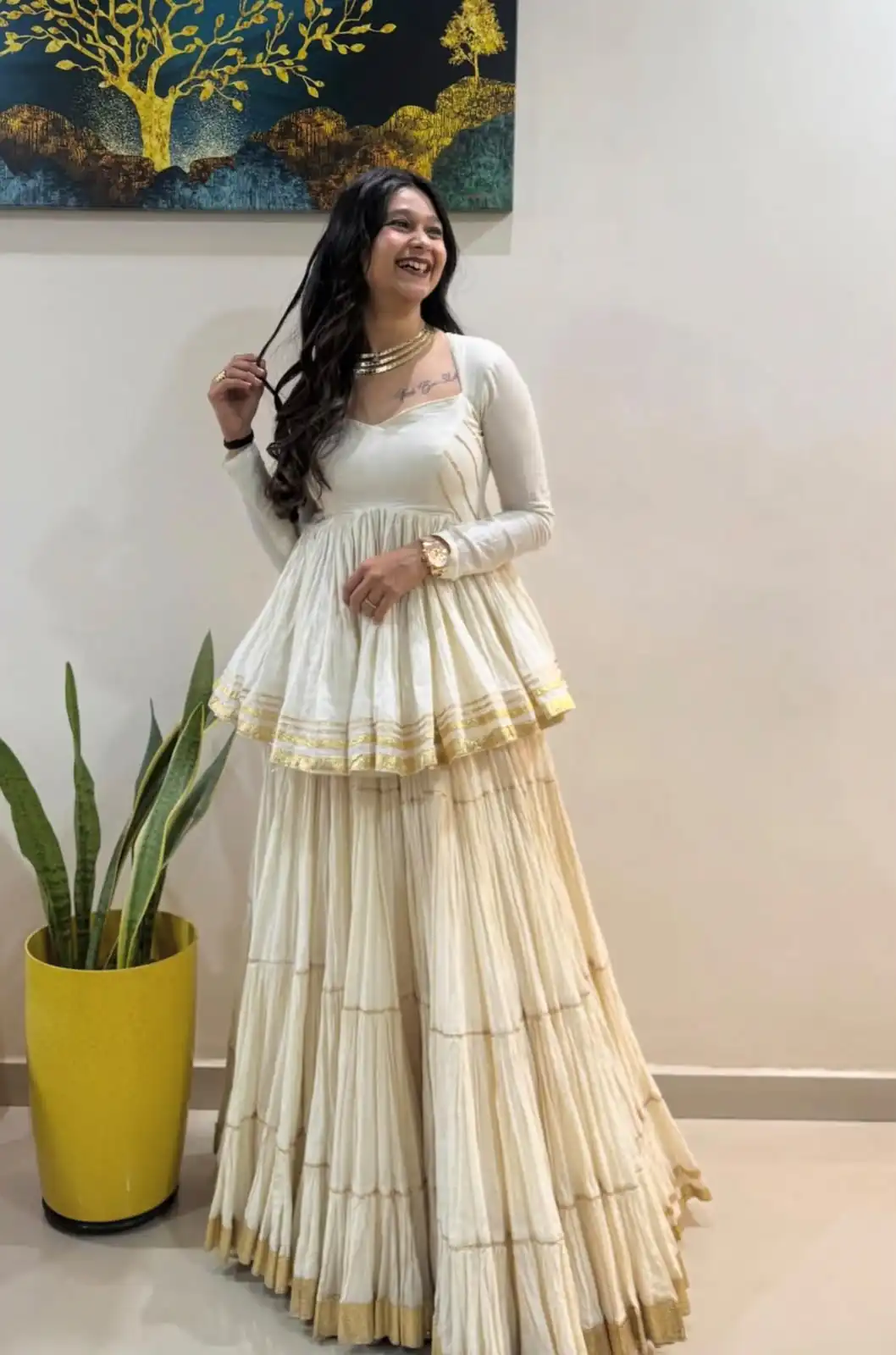 PC 586 White Color Pure Cotton Lehenga Choli with Cowrie Work. Festive Deal ₹2549. Delivery 4-6 Working Days. Online Shop now. | Bollywood Lehenga, Creative Lehenga, Designer Lehenga, Embroidered Lehenga, Lehenga, Party Wear Lehenga