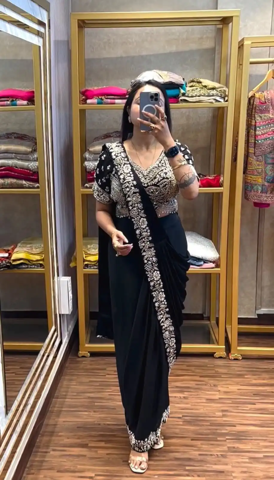 PST 1177 Black Chinon Saree erfect for Wedding, Party, Baisakhi, Bridal Wear, Onam – . Special Price ₹2099. Delivery 4-6 Working Days. Shop now. | Creative Sarees, Bollywood Sarees, Designer Sarees, Embroidered Sarees, Ethnic Saree, Modern Digital sarees, Party Wear Sarees, Sarees
