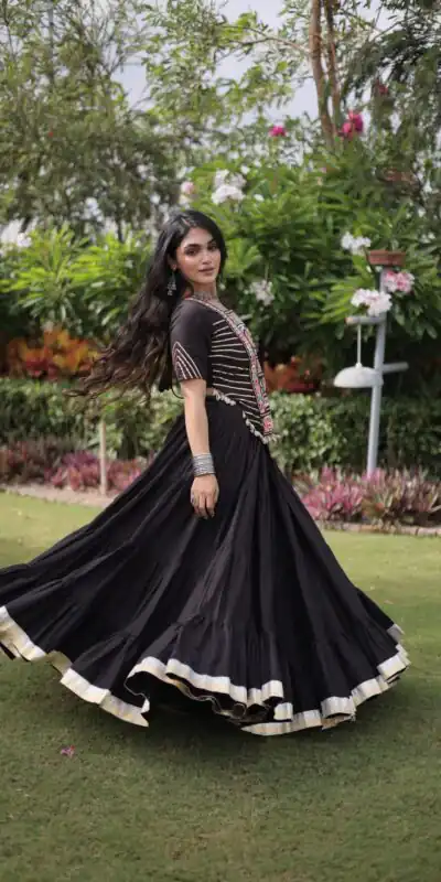 PKA 5078 Black Kora Cotton Lehenga Choli erfect for Wedding, Party, Haldi, Traditional Day, Makar Sankranti – . Special Price ₹2649. Delivery 4-6 Working | Bollywood Lehenga, Creative Lehenga, Designer Lehenga, Embroidered Lehenga, Lehenga, Party Wear Lehenga