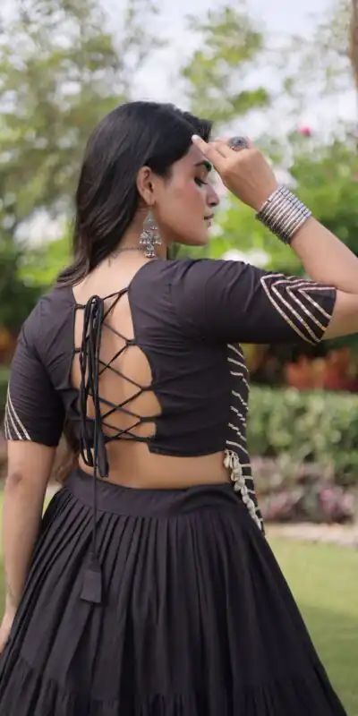 PKA 5078 Black Kora Cotton Lehenga Choli erfect for Wedding, Party, Haldi, Traditional Day, Makar Sankranti – . Special Price ₹2649. Delivery 4-6 Working | Bollywood Lehenga, Creative Lehenga, Designer Lehenga, Embroidered Lehenga, Lehenga, Party Wear Lehenga