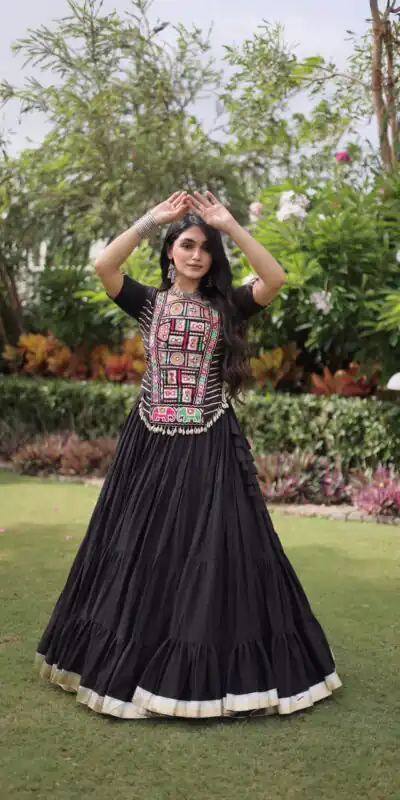 PKA 5078 Black Kora Cotton Lehenga Choli erfect for Wedding, Party, Haldi, Traditional Day, Makar Sankranti – . Special Price ₹2649. Delivery 4-6 Working | Bollywood Lehenga, Creative Lehenga, Designer Lehenga, Embroidered Lehenga, Lehenga, Party Wear Lehenga