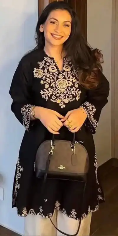 MF 1000 Black Colour Rayon Cotton Kurti with Embroidery Work. Introductory Price ₹1449. Delivery 4-6 Working Days. Shop now. | Bollywood Kurti, Creative Kurtis, Designer Kurti, Kurti, Party Wear Kurti, Selfie Kurti