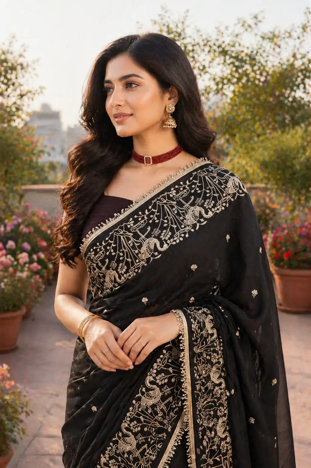 BT 446 Black Black Star Georgette Saree with Lace Work & Embroidery Work. Festive Deal ₹1799. Delivery 4-6 Working Days. Shop now. | Creative Sarees, Bollywood Sarees, Designer Sarees, Embroidered Sarees, Ethnic Saree, Modern Digital sarees, Party Wear Sarees, Sarees