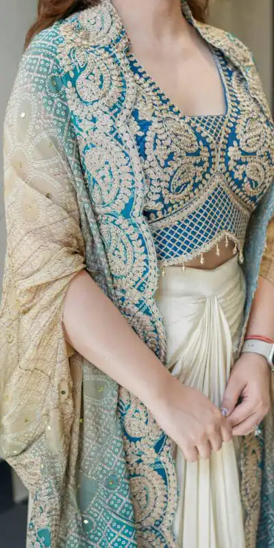 BE 339 Blue Crape Silk Dhoti suit with Sequins Work & Embroidery Work. Exclusive Offer ₹2399. Delivery 4-6 Working Days. Shop now. | Casual Suits, Jump Suits, Creative suits, Designer Suits, Palazzo Suits, Party Wear Suits, Patiala Suits, Salwar suit, Straight Suits