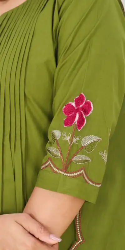 DIVA 159 Green with Embroidery Work & Cut Work Brown Pure Cotton Salwar Suit . Exclusive Offer ₹2499. Delivery 4-6 Working Days. Shop now. | Casual Suits, Jump Suits, Creative suits, Designer Suits, Palazzo Suits, Party Wear Suits, Patiala Suits, Salwar suit, Straight Suits