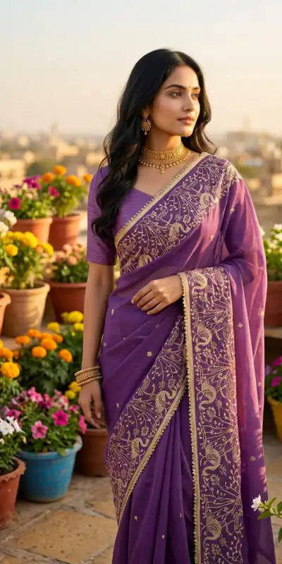 BT 446 Lavender Star Georgette Saree with Lace Work & Embroidery Work. Festive Deal ₹1799. Delivery 4-6 Working Days. Shop now. | Creative Sarees, Bollywood Sarees, Designer Sarees, Embroidered Sarees, Ethnic Saree, Modern Digital sarees, Party Wear Sarees, Sarees