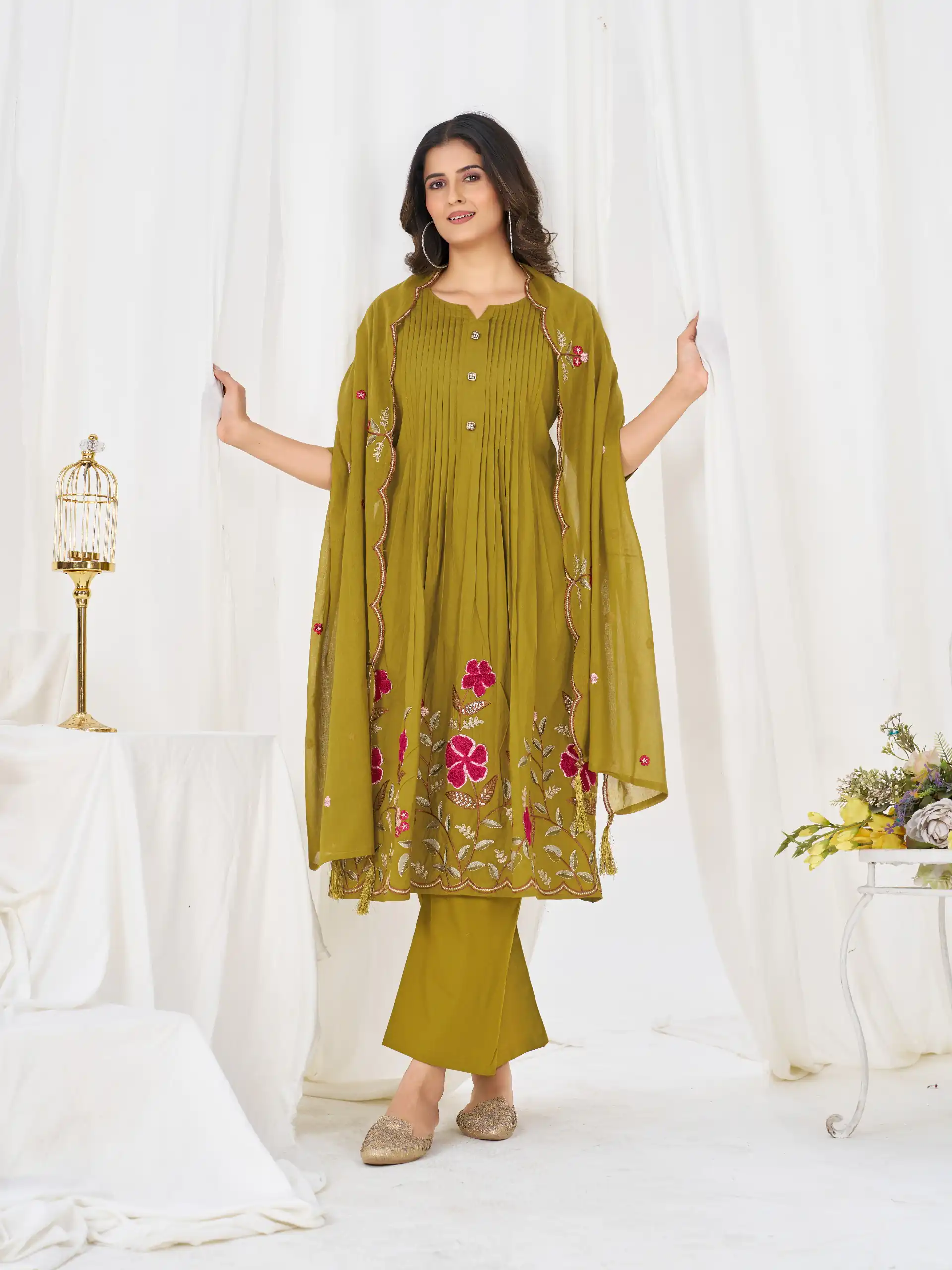 DIVA 159 Mustered with Embroidery Work & Cut Work Brown Pure Cotton Salwar Suit . Exclusive Offer ₹2499. Delivery 4-6 Working Days. Shop now. | Casual Suits, Jump Suits, Creative suits, Designer Suits, Palazzo Suits, Party Wear Suits, Patiala Suits, Salwar suit, Straight Suits