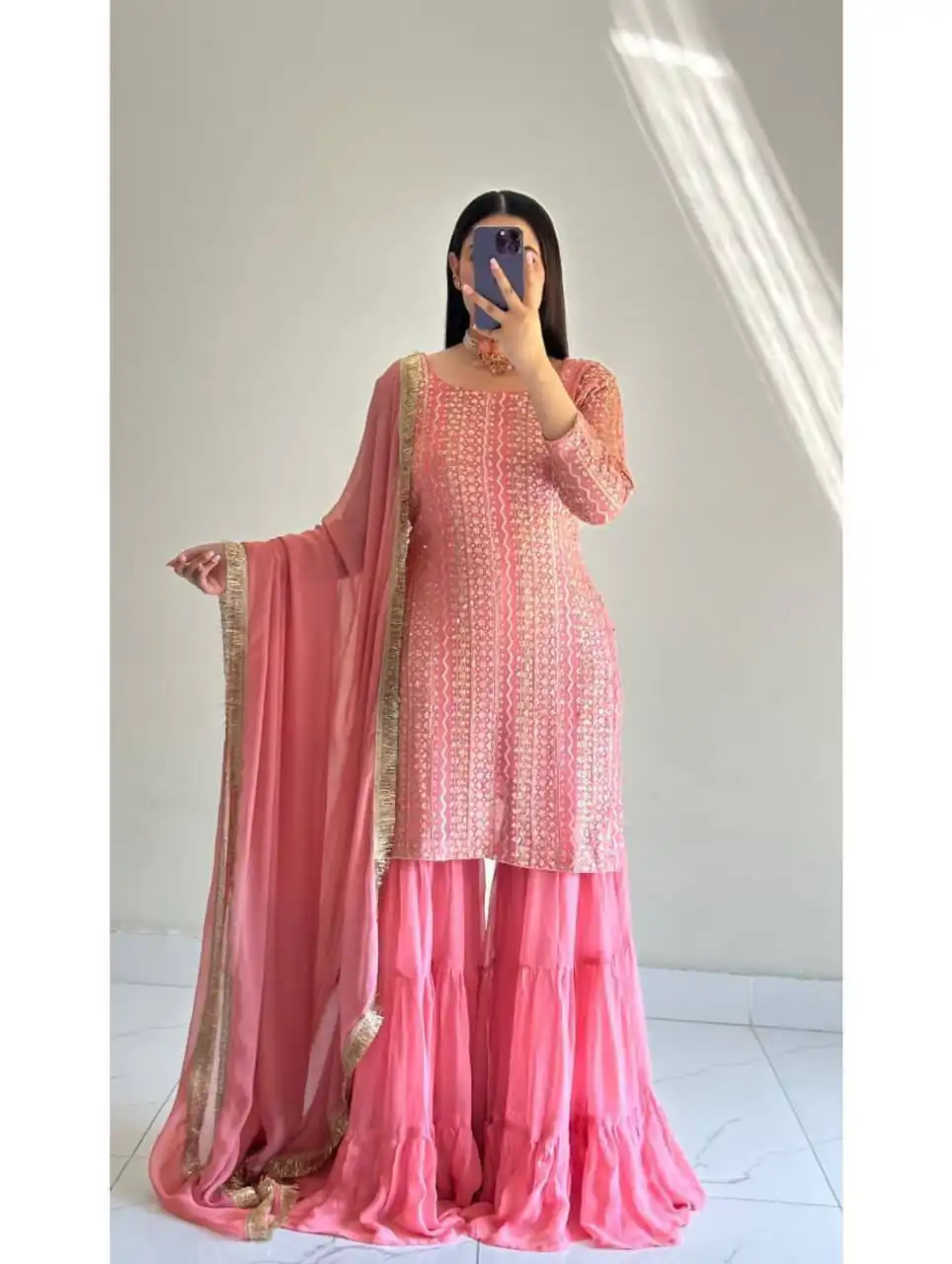 ZD 10010 Pink in Pink Fox Georgette. Sequins Work & Embroidery Work Salwar Suit Special Price ₹2399. Delivery 4-6 Working Days. Shop now. | Casual Suits, Jump Suits, Creative suits, Designer Suits, Palazzo Suits, Party Wear Suits, Patiala Suits, Salwar suit, Straight Suits