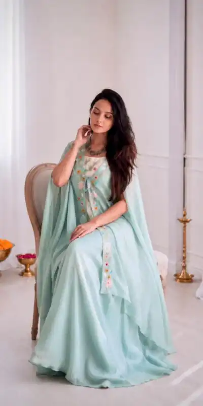 BB 70 Sky Blue Sky Blue Banglory Silk Dhoti Suit with Embroidery Work & Sequins Work. Grab it for ₹1999. Delivery 4-6 Working Days. Shop now. | Casual Suits, Jump Suits, Creative suits, Designer Suits, Palazzo Suits, Party Wear Suits, Patiala Suits, Salwar suit, Straight Suits