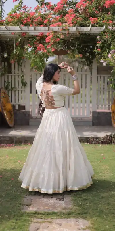 PKA 5078 White Kora Cotton Lehenga Choli erfect for Wedding, Party, Haldi, Traditional Day, Makar Sankranti – . Special Price ₹2649. Delivery 4-6 Working | Bollywood Lehenga, Creative Lehenga, Designer Lehenga, Embroidered Lehenga, Lehenga, Party Wear Lehenga
