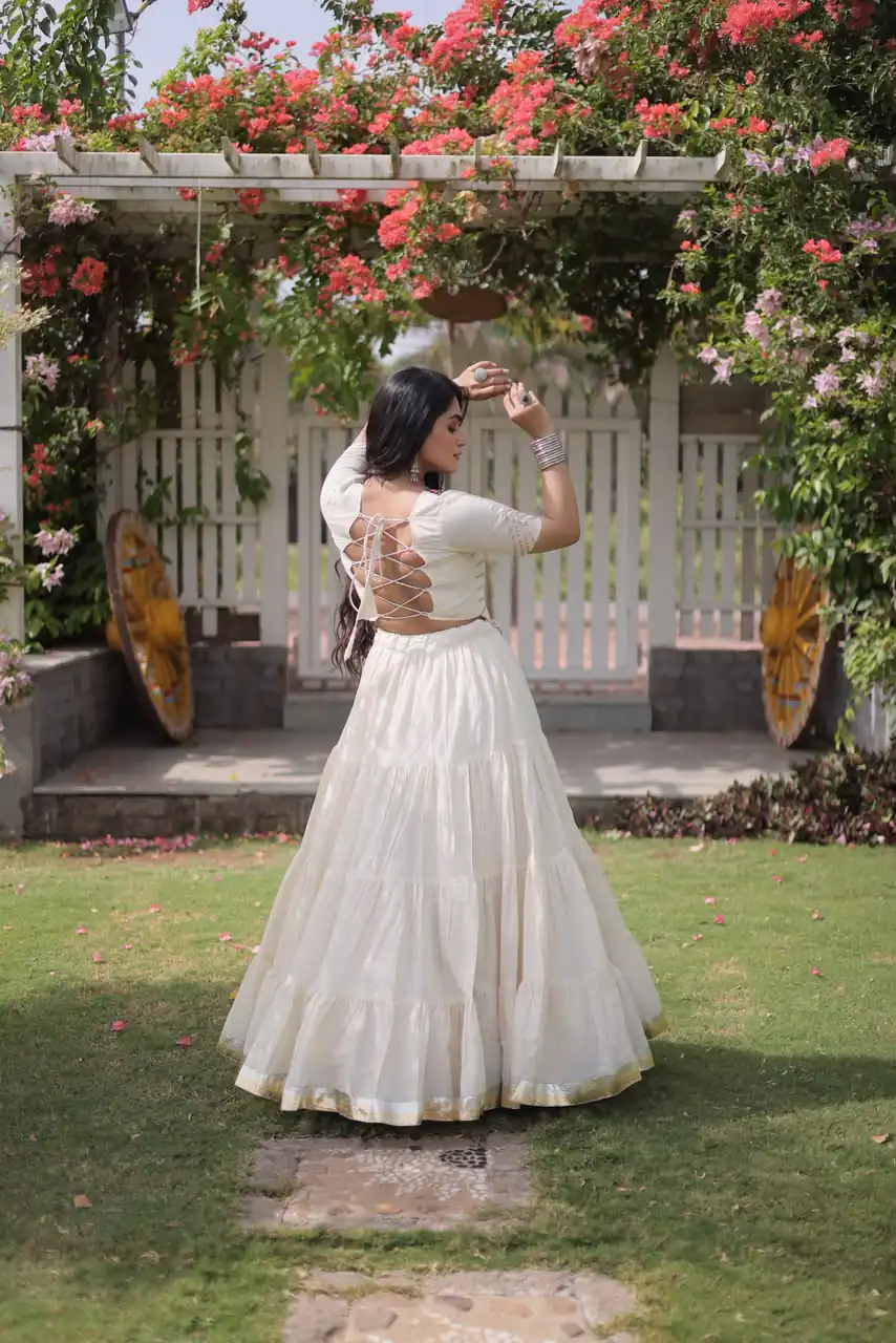 PKA 5078 White Kora Cotton Lehenga Choli erfect for Wedding, Party, Haldi, Traditional Day, Makar Sankranti – . Special Price ₹2649. Delivery 4-6 Working | Bollywood Lehenga, Creative Lehenga, Designer Lehenga, Embroidered Lehenga, Lehenga, Party Wear Lehenga