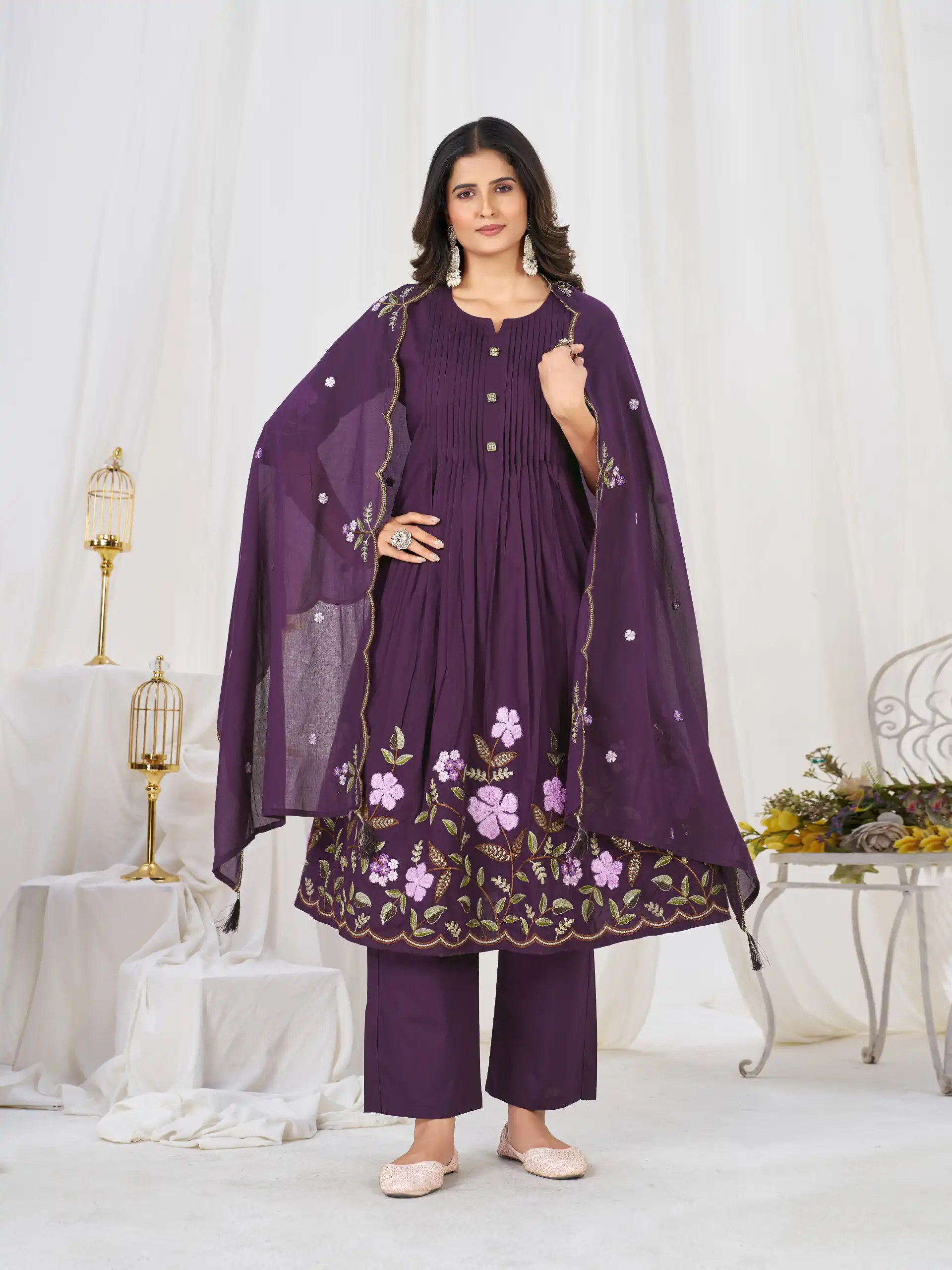 DIVA 159 Wine with Embroidery Work & Cut Work Brown Pure Cotton Salwar Suit . Exclusive Offer ₹2499. Delivery 4-6 Working Days. Shop now. | Casual Suits, Jump Suits, Creative suits, Designer Suits, Palazzo Suits, Party Wear Suits, Patiala Suits, Salwar suit, Straight Suits