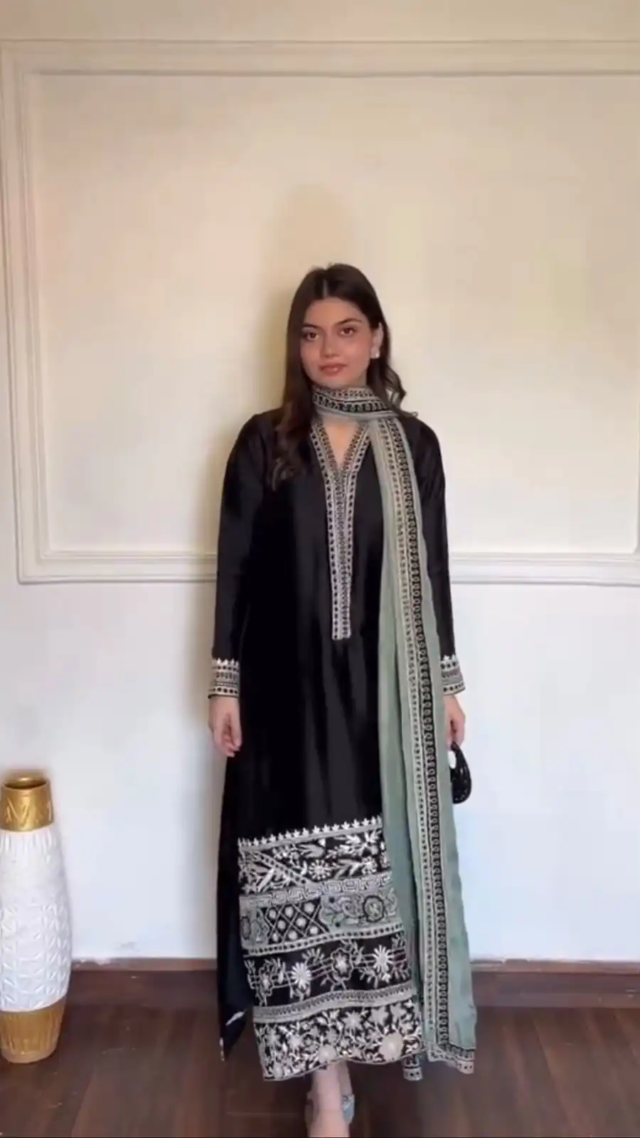 KD 1632 Black | Glass Salwar Suit with Thread Embroidery & Embroidery Work. Get it for ₹2449. Delivery 4-6 Working Days. Shop now. | Casual Suits, Jump Suits, Creative suits, Designer Suits, Palazzo Suits, Party Wear Suits, Patiala Suits, Salwar suit, Straight Suits