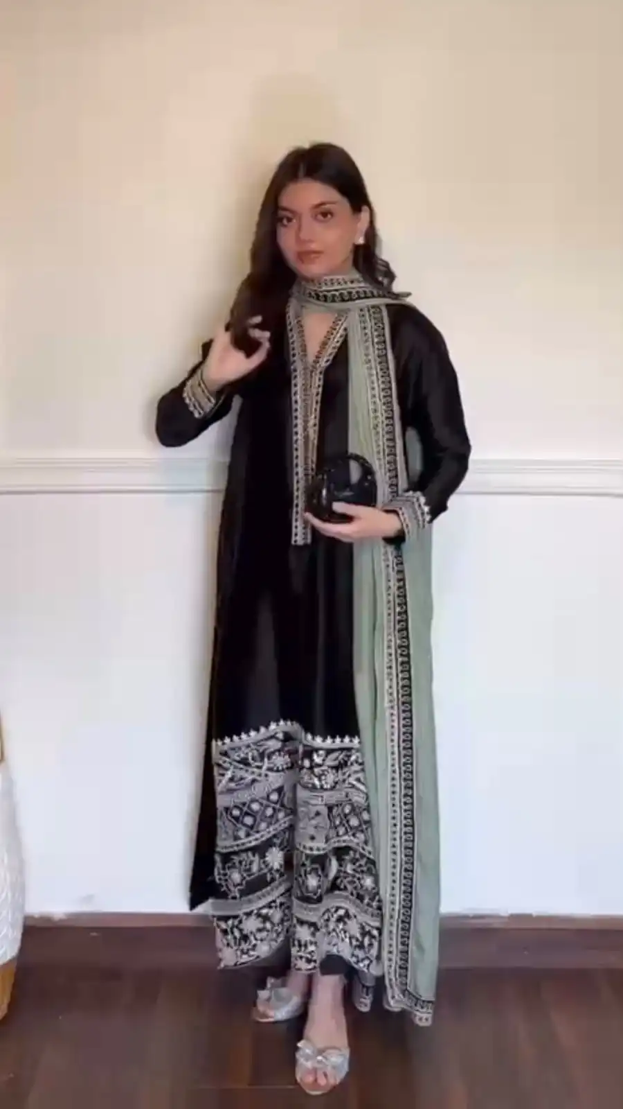 KD 1632 Black | Glass Salwar Suit with Thread Embroidery & Embroidery Work. Get it for ₹2449. Delivery 4-6 Working Days. Shop now. | Casual Suits, Jump Suits, Creative suits, Designer Suits, Palazzo Suits, Party Wear Suits, Patiala Suits, Salwar suit, Straight Suits