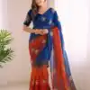 SC 1052 Blue Fendy Silk Saree Perfect for Wedding, Party, Baby Shower, Pongal, Housewarming – . Available at ₹1799 only. Delivery 4-6 Working Days. | Creative Sarees, Bollywood Sarees, Designer Sarees, Embroidered Sarees, Ethnic Saree, Modern Digital sarees, Party Wear Sarees, Sarees