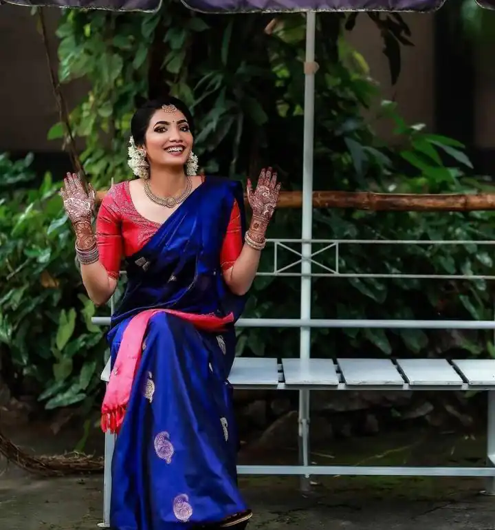 KP 2053 Blue in Soft Lichi Silk Jacquard Work Designer Work Saree . Exclusive Offer ₹1249. Delivery 4-6 Working Days. Shop now. | Creative Sarees, Bollywood Sarees, Designer Sarees, Embroidered Sarees, Ethnic Saree, Modern Digital sarees, Party Wear Sarees, Sarees