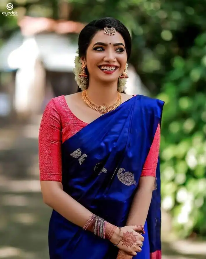 KP 2053 Blue in Soft Lichi Silk Jacquard Work Designer Work Saree . Exclusive Offer ₹1249. Delivery 4-6 Working Days. Shop now. | Creative Sarees, Bollywood Sarees, Designer Sarees, Embroidered Sarees, Ethnic Saree, Modern Digital sarees, Party Wear Sarees, Sarees