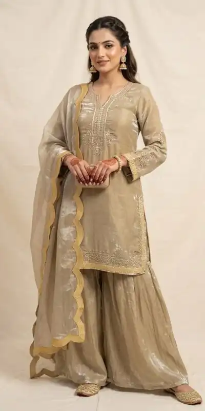 LG 2123 Golden Fendy Salwar Suit with Embroidery Work & Sequins Work. Exclusive Offer ₹2099. Delivery 4-6 Working Days. Shop now. | Casual Suits, Jump Suits, Creative suits, Designer Suits, Palazzo Suits, Party Wear Suits, Patiala Suits, Salwar suit, Straight Suits