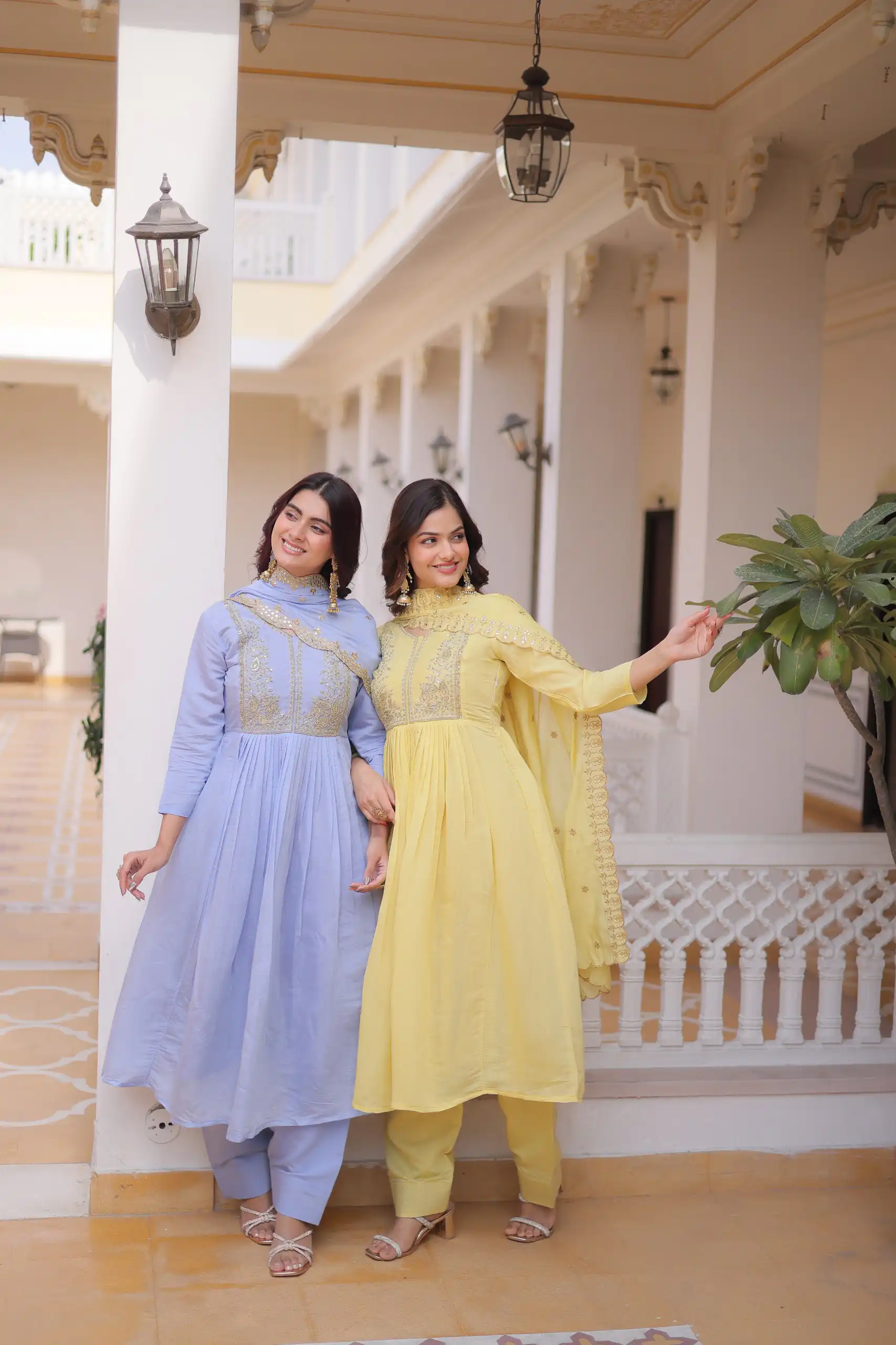 KA 1241 Lavender Roman Silk Gown. Perfect for Wedding, Party, Traditional Day, Sangeet, Pongal – Exclusive Offer ₹2599. Delivery 4-6 Working Days. Shop now | Bollywood Gowns, Creative Gowns, Designer Gowns, Embroidered Gowns, Gowns, Party Wear Gowns