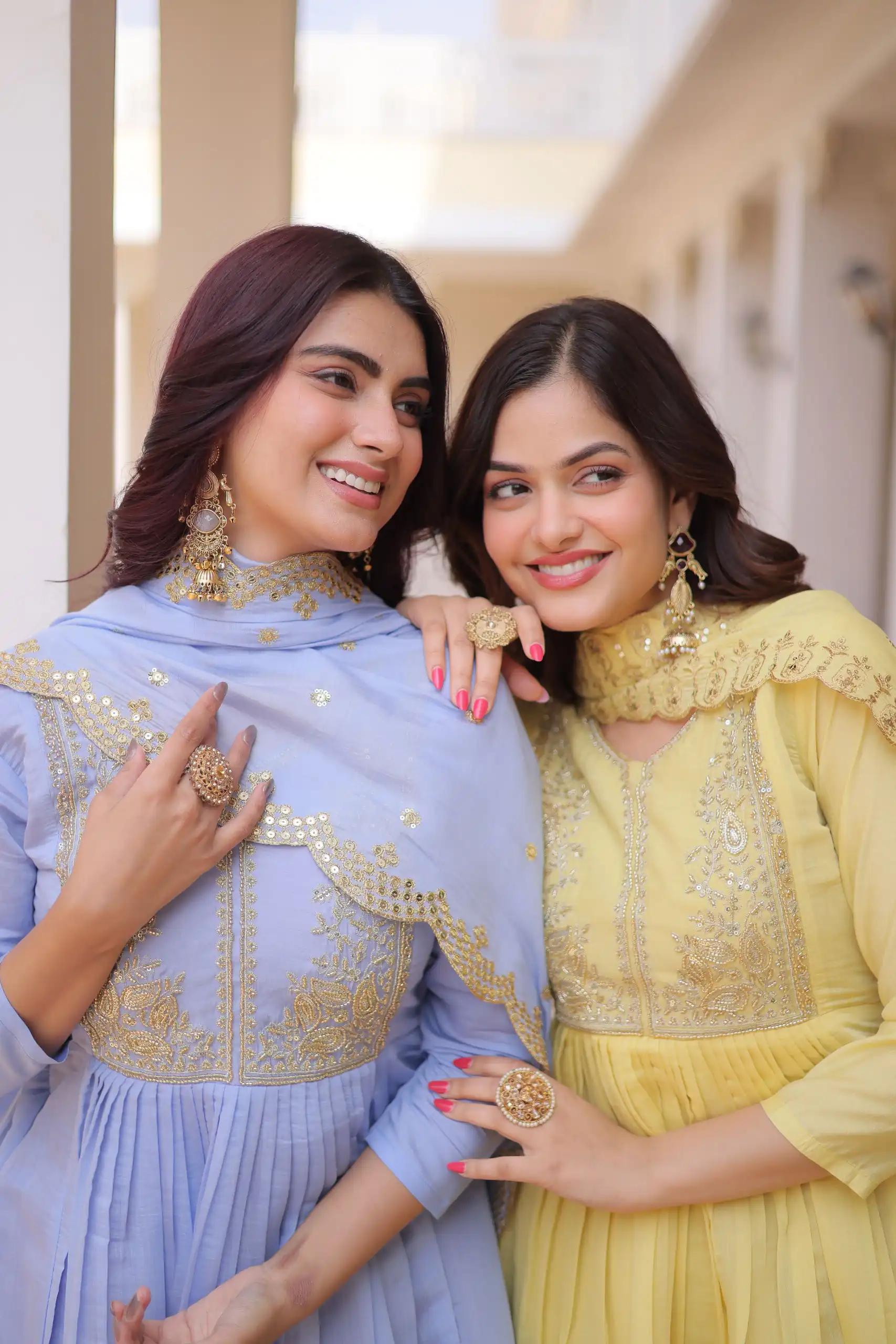KA 1241 Lemon Yellow Roman Silk Gown. Perfect for Wedding, Party, Traditional Day, Sangeet, – Exclusive Offer ₹2599. Delivery 4-6 Working Days. Shop now | Bollywood Gowns, Creative Gowns, Designer Gowns, Embroidered Gowns, Gowns, Party Wear Gowns