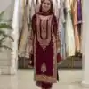 SR 1716 Maroon Colour Faux Georgette Salwar Suit with Lace Work. Introductory Price ₹2449. Delivery 4-6 Working Days. Shop now. | Casual Suits, Jump Suits, Creative suits, Designer Suits, Palazzo Suits, Party Wear Suits, Patiala Suits, Salwar suit, Straight Suits