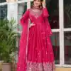 SP 08 Pink Color American Silk Gown with Designer Work. Exclusive Offer ₹2149. Delivery 4-6 Working Days. Online Shop now. | Bollywood Gowns, Creative Gowns, Designer Gowns, Embroidered Gowns, Gowns, Party Wear Gowns