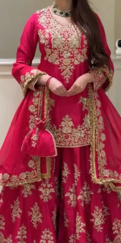MT 1079 Pink Natural Silk Salwar Suit with Sequins Work & Embroidery Work. Special Price ₹2449. Delivery 4-6 Working Days. Shop now. | Casual Suits, Jump Suits, Creative suits, Designer Suits, Palazzo Suits, Party Wear Suits, Patiala Suits, Salwar suit, Straight Suits
