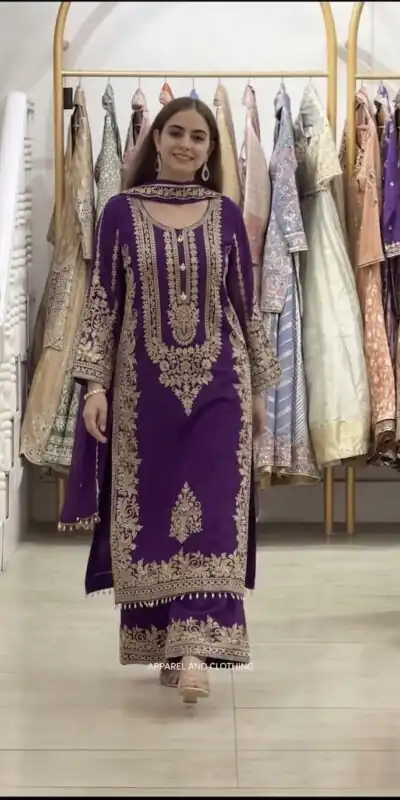 SR 1716 Purple Colour Faux Georgette Salwar Suit with Lace Work. Introductory Price ₹2449. Delivery 4-6 Working Days. Shop now. | Casual Suits, Jump Suits, Creative suits, Designer Suits, Palazzo Suits, Party Wear Suits, Patiala Suits, Salwar suit, Straight Suits