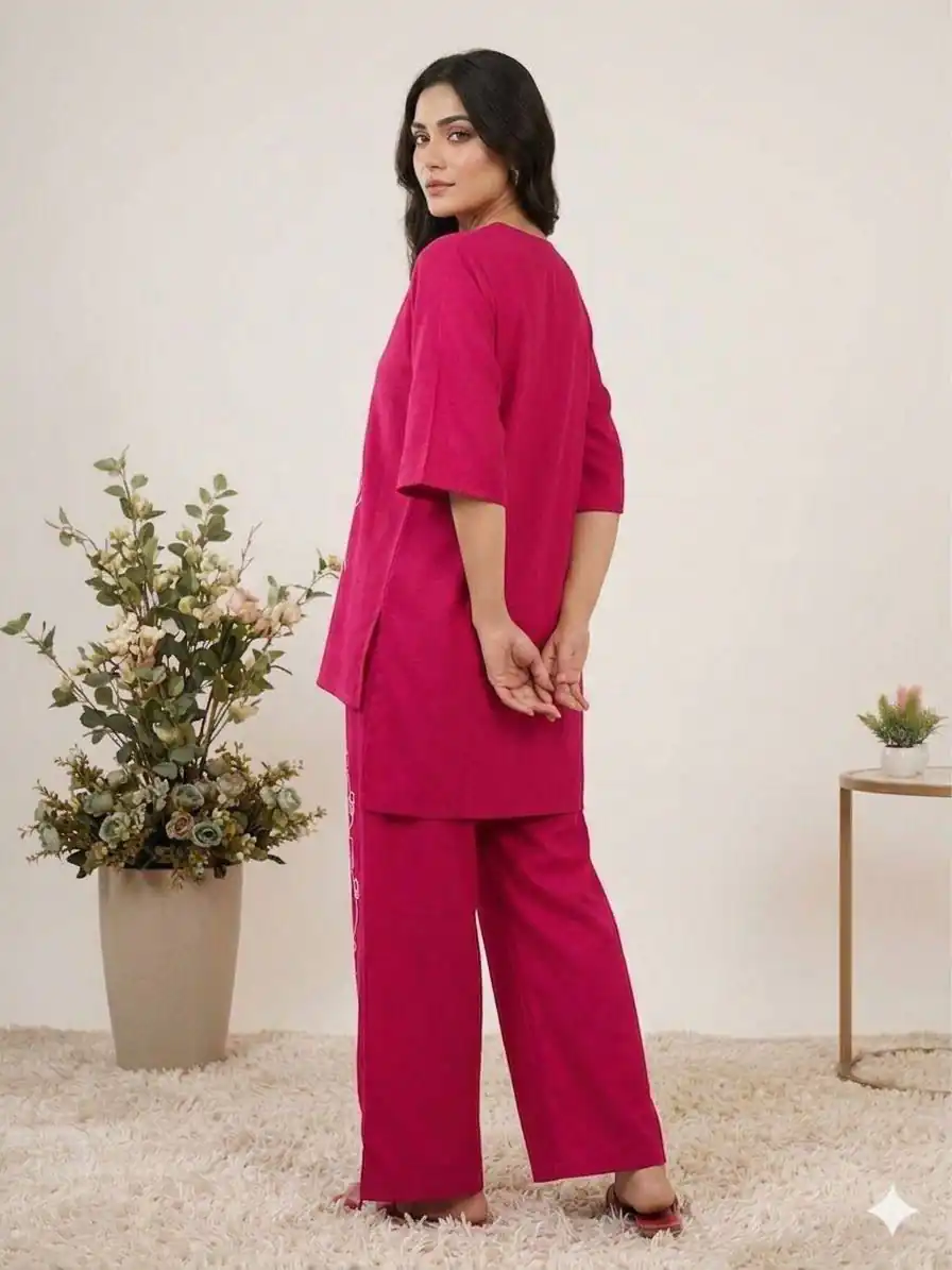 LG 2092 Rani Pink Roman Silk. Sequins Work & Embroidery Work Salwar Suit Festive Deal ₹1699. Delivery 4-6 Working Days. Shop now. | Casual Suits, Jump Suits, Creative suits, Designer Suits, Palazzo Suits, Party Wear Suits, Patiala Suits, Salwar suit, Straight Suits