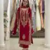 SR 1716 Red Colour Faux Georgette Salwar Suit with Lace Work. Introductory Price ₹2449. Delivery 4-6 Working Days. Shop now. | Casual Suits, Jump Suits, Creative suits, Designer Suits, Palazzo Suits, Party Wear Suits, Patiala Suits, Salwar suit, Straight Suits