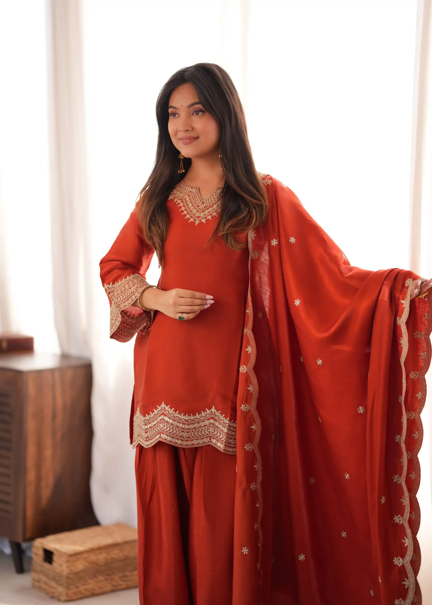 KB 307 Rust in Glass Roman Silk. Sequins Work & Embroidery Work Salwar Suit Festive Deal ₹1999. Delivery 4-6 Working Days. Shop now. | Casual Suits, Jump Suits, Creative suits, Designer Suits, Palazzo Suits, Party Wear Suits, Patiala Suits, Salwar suit, Straight Suits